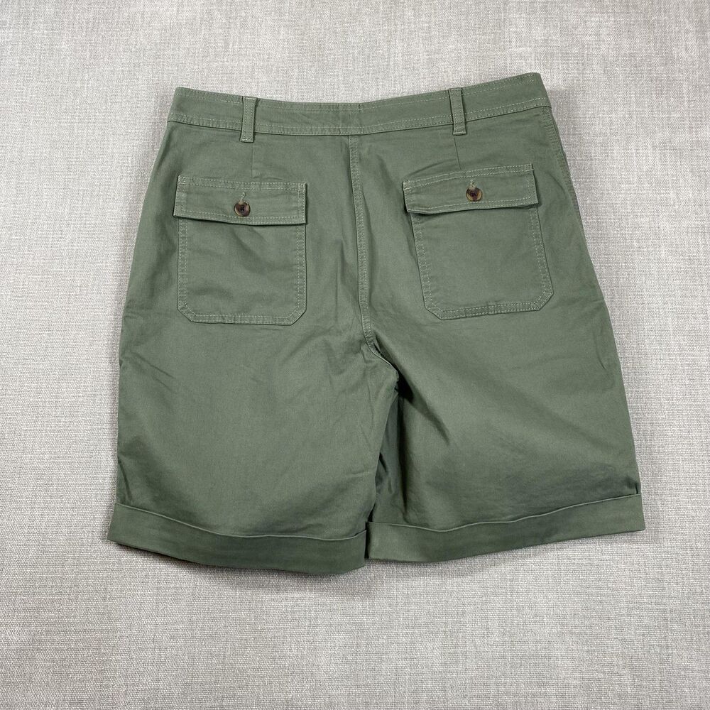 Boden Shorts Womens 10 Green 9 " Chino Utility Pockets Cotton Blend Casual - Picture 9 of 10